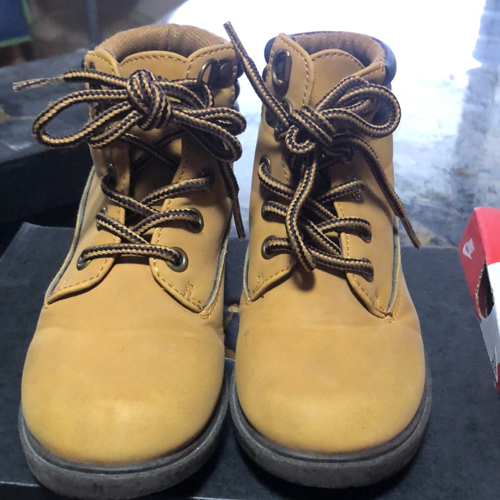 Kids Tan Lace-Up Boots
